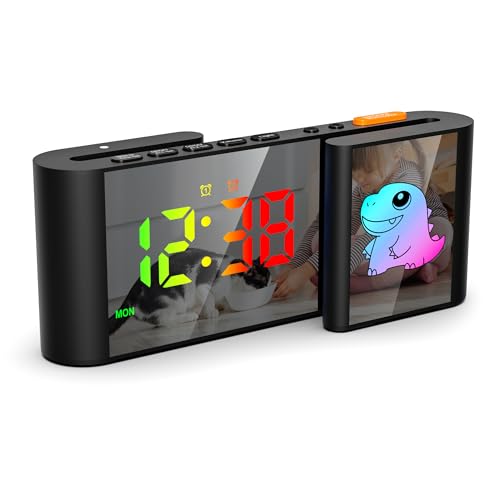 Euakee Sveglia Digitale, Sveglia Comodino con Simpatico Dinosauro, Orologio Digitale LED Forma di S, Cartone Animato 11...