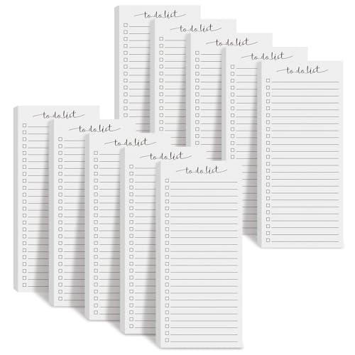 Image of Censen 10 Pack 500 Sheets to Do List Notes Daily Checklist Notepad with 50 Sheets Undated Memo Pad Color Block Shopping List Weekly Plan Notepad Organizer Planners(White,Lined) | Note Book 502 Sheets Colorful Memo Pad Office School Supplies Planner Shopping Weekly Plan Task Organizer Tear-off Design