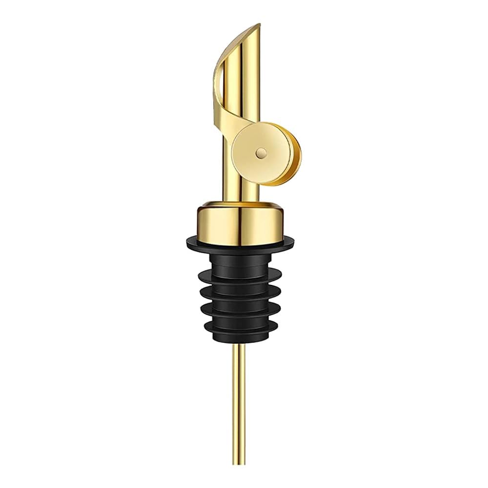Pafuen 6 Pack Liquor Pour Spout, Oil Pourer, Olive Oil Pour Spout for Olive Oil Dispenser(Gold)