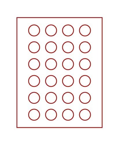 Bandeja Lindner 2110E de terciopelo rojo para proteger monedas de 32.5 mm