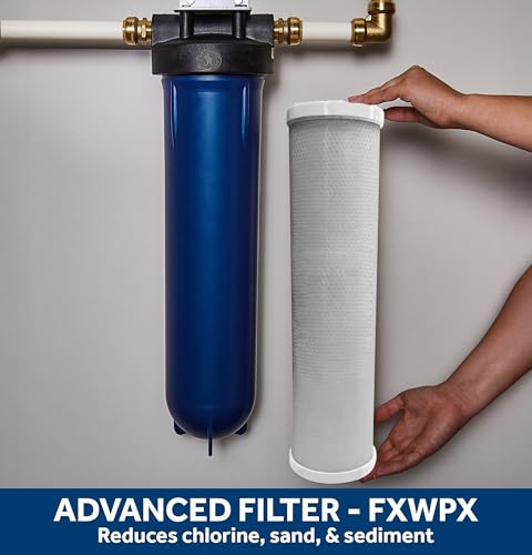 Image of Bundle of GE Heavy Duty Whole House Water Filtration System, Reduces Sediment, Rust & More, Install Kit Included + GE Whole House Advanced Filter Reduces Chlorine, Sand & Sediment, High Flow