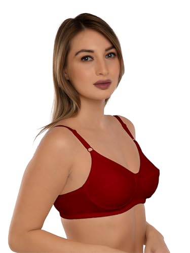Image of Daisy DEE Women's Cotton Seamed Non-Wired Regular Straps Full Coverage Non-Padded Bra - NSHTL