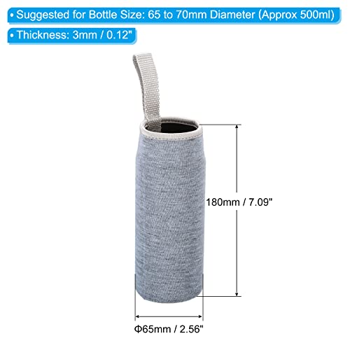 PATIKIL 65mmx180mm Water Bottle Sleeve, 4 Pack Neoprene Insulated Bottle Bag Holder Carrier Pouch with Finger Strap, Gray - Image 2