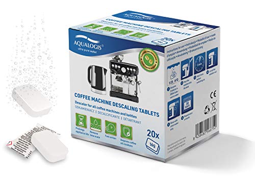 Tabletas descalcificadoras grandes, compatibles con Tassimo TCZ6004, Krups F054, Bosch TZ8002 (paquete de 20)