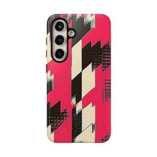 Coque Samsung S24 rose et noir pied-de-poule pour sublimer vos tenues