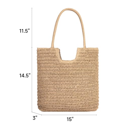 Bolso de playa tejido pequeño para mujer miniatura 5
