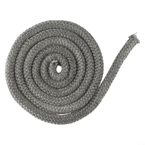 Yuanpgky Cuerda de fuego de fibra de vidrio negra para sello de puerta de estufa de leña, 14/16 mm de diámetro, 2 m de longitud, resistente al calor, compatible con quemadores de leña, pellet (16 mm)