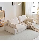 Amazon｜JvFun ローソファー 2人掛けソファー 幅約167cm クッション2個