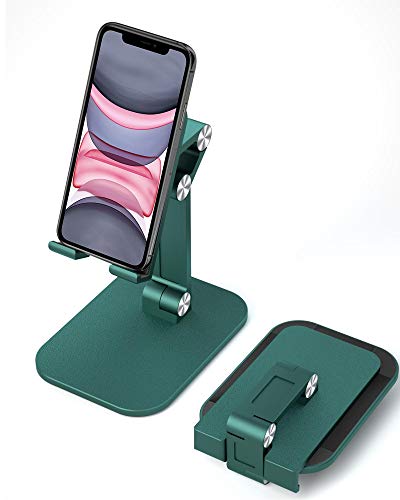 IceFrog Soporte Movil，Multiangulo Soporte Tablet，Soporte Tablet Mesa Plegable para iPhone 11, 11 Pro, XS XS MAX XR X 8 7 6 Plus 5 4, Samsung S10 S9 S8, XiaoMi,Huawei Otras Smartphones-Verde