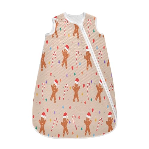 Kigai Christmas Gingerbread Baby Sleep Sack Wearable Blanket Sleeping Bag 2-Way Zipper Soft Swaddle Transition Sack
