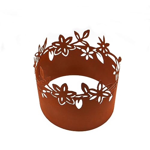 UNUS Garden Metall Rostoptik Blumen Beeteinfassung Rost rund 28cm ⌀ Länge 78cm