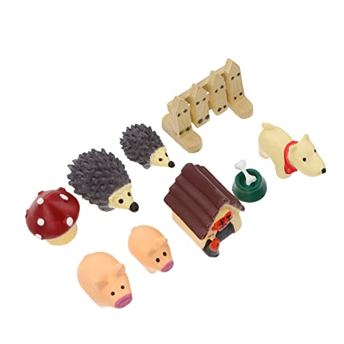 BESPORTBLE 9pezzi Mini Statue Animali Ornamenti Per Micro Paesaggi Decorazioni Giardino Miniature Di Piccoli Animali in Miniatura Accessori Per Case Delle Bambole e Fai Da Te