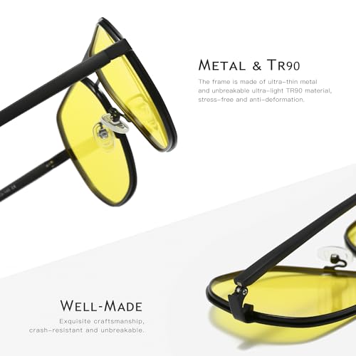 Image of SUNGAIT Polygon Aviator Sunglasses for Men Polarized Trendy Square Sun Glasses Retro Pilot Shades UV Protection