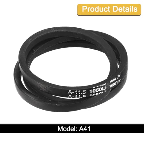 Image of uxcell A41 1 /2 Classic Wrapped V-Belt, 43 inch Outside Circumference, Black, Industrial Rubber V-Belt