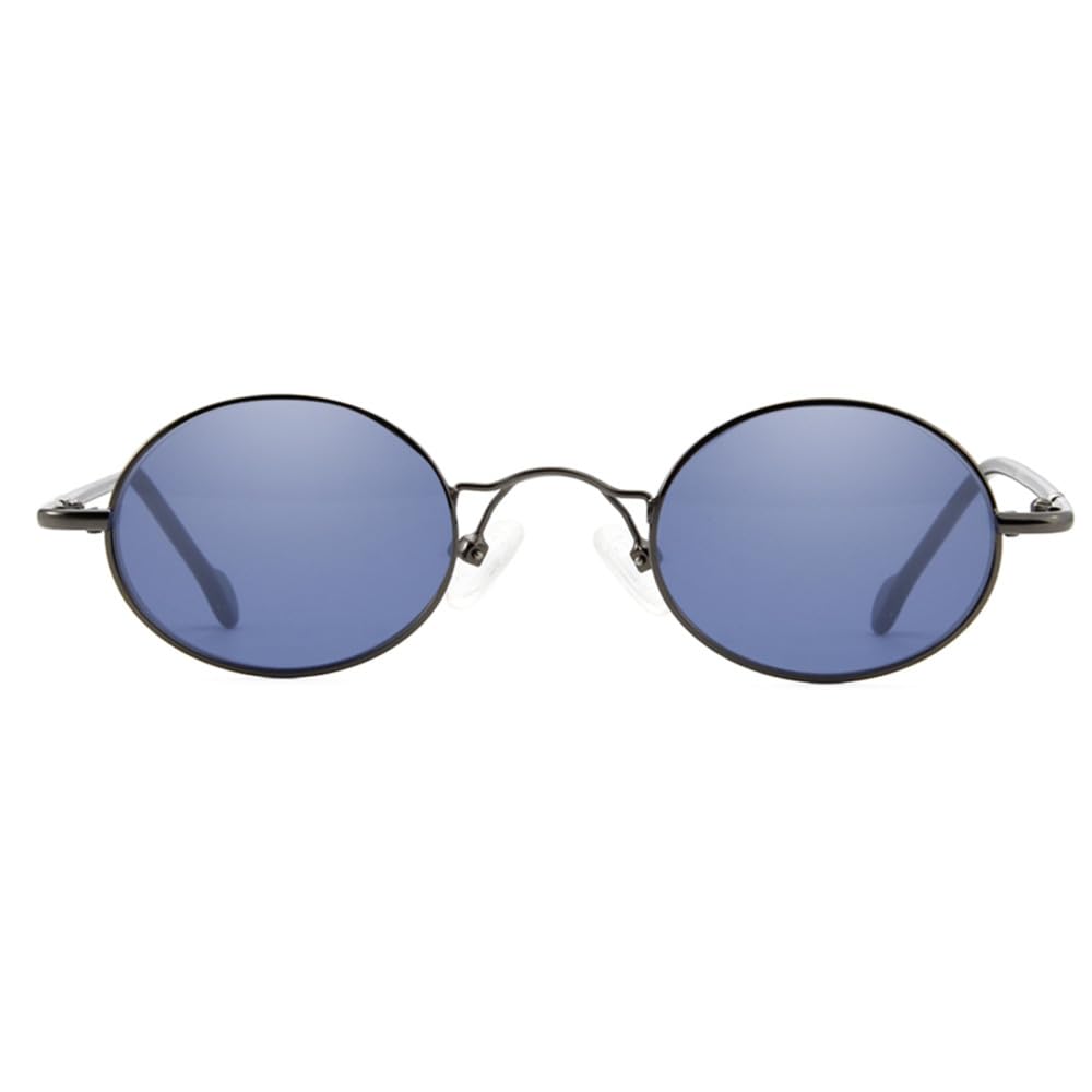 Gafas de sol ovaladas pequeñas de metal para hombre, gafas de sol punk vintage antideslumbrantes para mujer