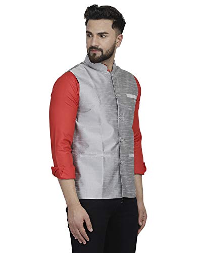 Image of B BEN MEN'S DHUPION SILK NEHRU JACKET