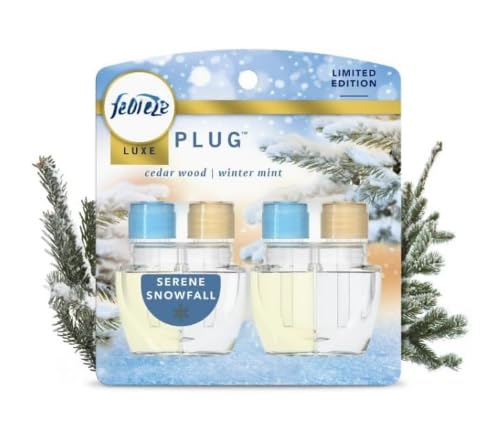 Febreze Plug Air Freshener Refill Serene Snowfall Scent 2 Count 0 87 fl oz Each