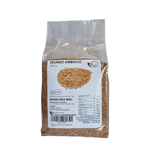 Sesamo Ambrato di Ispica - Semi Selezionati 100% Italiani - Ricchi di Fibre e Minerali - Ideali per Pane. Dolci e Ricette Tradizionali Siciliane (500g)