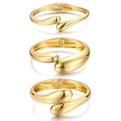 3 Pairs Gold Chunky