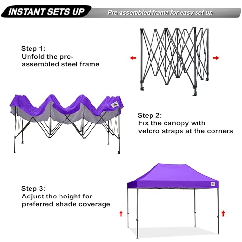 Image of ABCCANOPY Patio Pop Up Canopy Tent 10x15 Commercial-Series (Purple)