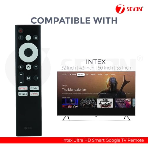 Image of 7SEVEN Compatible with Intex Google Tv Remote Control Suitable for Smart UHD 4K HD Television Non Voice Command - Match Keys Exactly with Existing Remote Controller