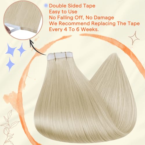 Image of Full Shine Genius Weft Hair Extensions Human Hair, Ash Blonde 18 Inch | 90g 4 PCS, Seamless Tape in Hair Extensions Human Hair, Hand Tied Weft, Flat Base, Smooth Movement, Bridal Hairstyles