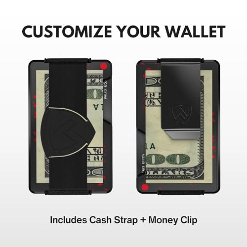 AXWELL Slim Minimalist Wallet for Men - RFID Blocking Front Pocket Card Holder - Tactical Metal Wallet with Money Clip and Cash Strap (Assassin)4