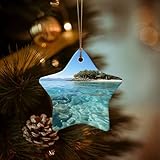 Facile à accrocher : les pendentifs îles Fidji et mer transparente pour sapin de Noël en forme de cœur ont un petit trou pour une connexion facile des rubans, ce qui est pratique et rapide à accrocher, et le design unique met bien en valeur l'atmosphère de Noël