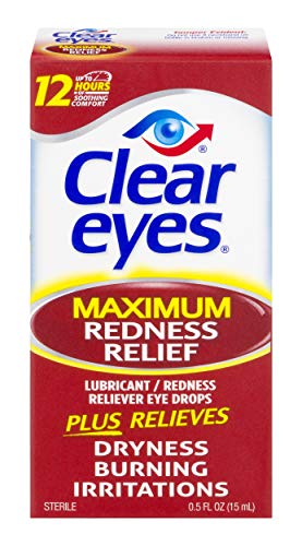 Clear Eyes Maximum Redness Relief Eye Drops | Relieves Drying, Burning & Irritations