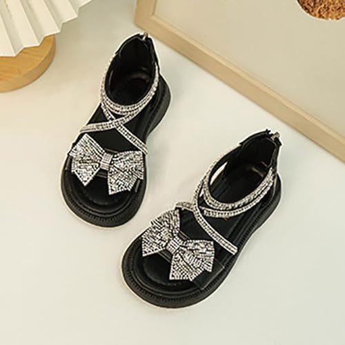 Girls Sandals Wedge Flatform Open Toe 𝐆ladiator Strappy Platform Low Heels Crystal Rhinestone Shoes with Zipper2
