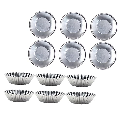PRETYZOOM 12Pcs Sturdy Multi Purpose Baking Molds Egg Tart and Pudding Cupcake Moulds for Home Kitchen Restaurant and Bakery Use for Pies and Tartlets Flower