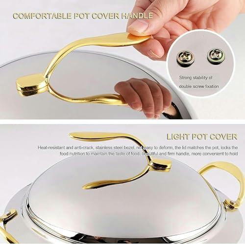 Ensemble de buffet rond en acier inoxydable argenté 18 cm