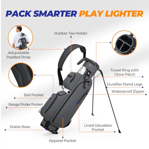 image for Sturdum Golf Stand Bag, Lightweight Par 3 Golf Bag with 3 Way Dividers