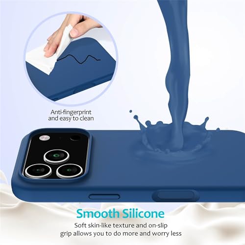 Image of ArmourPro Silicone Back Case for iPhone 17 Pro Max, Soft-Touch Case | Dark Blue