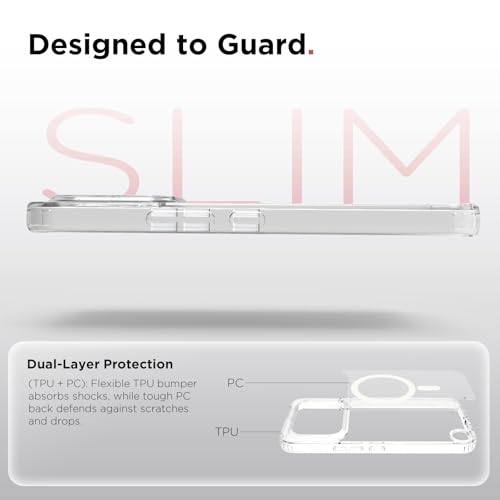 Image of RIGGEAR Shockproof Clear Hybrid Armor Magnetic Back Cover Case Compatible with MagSafe Accessories for Nothing Phone 4a Pro 5G (Transparent PC and TPU Bumper)