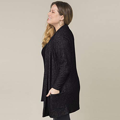 Cardigan Tricot Plus Size Cinza Chumbo 48