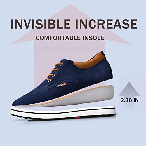 Men's Lace Up Oxford Shoes 2.36'' Invisible Height Increasing Elevator Flannelette Cowhide Leather Dress Shoes3