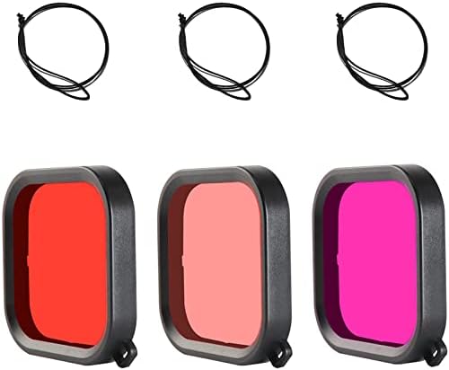 Dive Filter 3-Pack for FitStill GoPro Hero11 / Hero10 / Hero9 Black Waterproof Housing Case,Enhances Colors for Various Underwater Video and Photography