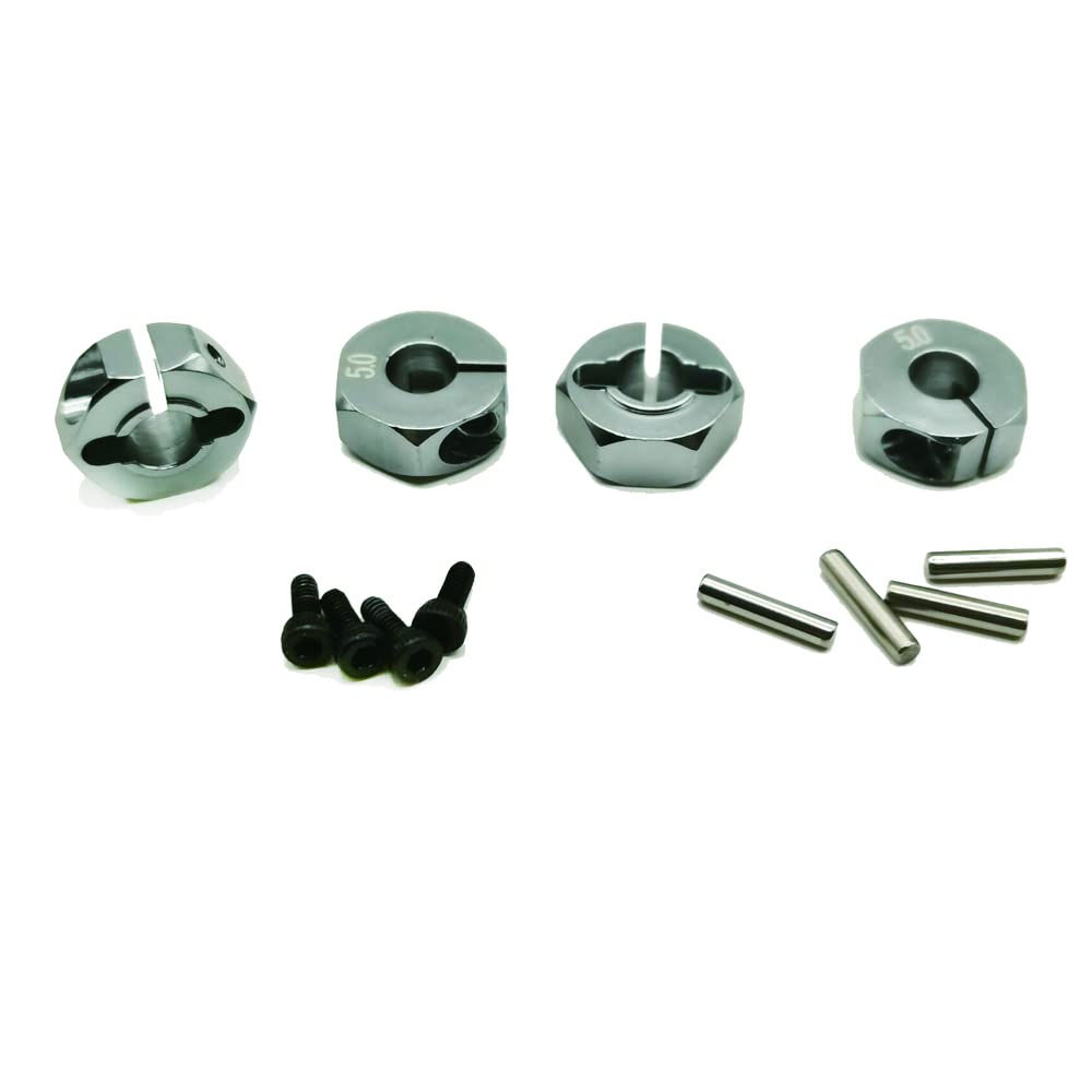 4X Wheel Hub 12mm Hex Adapter 5mm Thickness 5mm Hole for 1/10 RC Car Truck HPI HSP Redcat Tamiya Traxxas RC4WD D90 (Titanium)