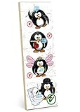 TypeStoff Holzschild mit Spruch – Pinguin Toilette – im Vintage-Look mit Zitat als Geschenk und Dekoration zum Thema Klo, Getränkerückgabe, Pipi Kaka Land und Badezimmer - HS-01158