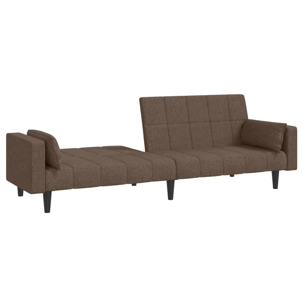 Divano Letto a 2 Posti con 2 Cuscini Tortora in Tessuto,Divano da Soggiorno,Divano di Design Moderno,Divano Letto 2 Posti Economico-375839