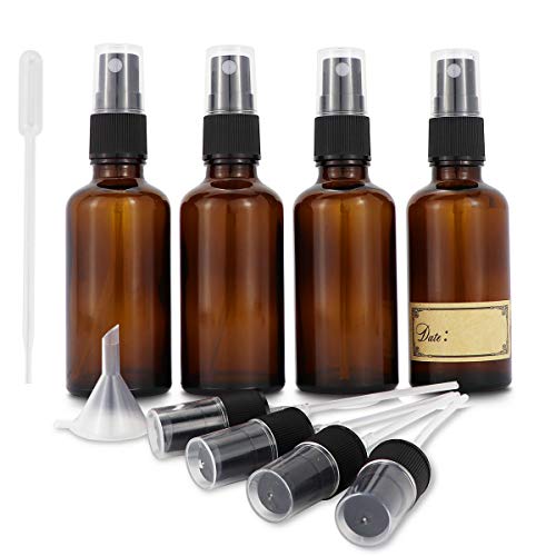 50ml Amber Glass Spray Bottles, Pack of 4