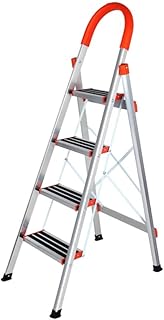 Ladder Step Ladders 4 Step Ladder Folding Step Stool with Grip and Not Slippery Striped Pedals 330lbs Capacity Sturdy Aluminum Stepladders for Home(1pcs)