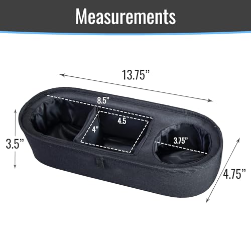 Image of Habitat Universal Stroller Snack Tray with Insulated Cup Holder - Divided Compartment with Secure Non-Slip Straps | Stroller Snack Tray Attachment Fits Most Strollers