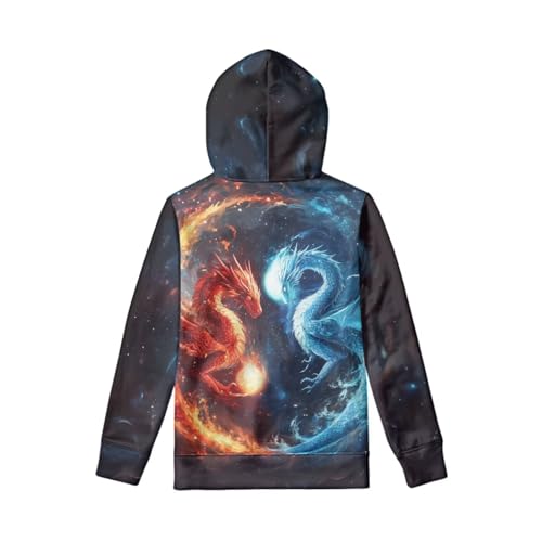 Image of WELLFLYHOM Boys Hooded Sweatshirts Hoodie Pullover Cool Graphic Crewneck Blouses Size 6-16