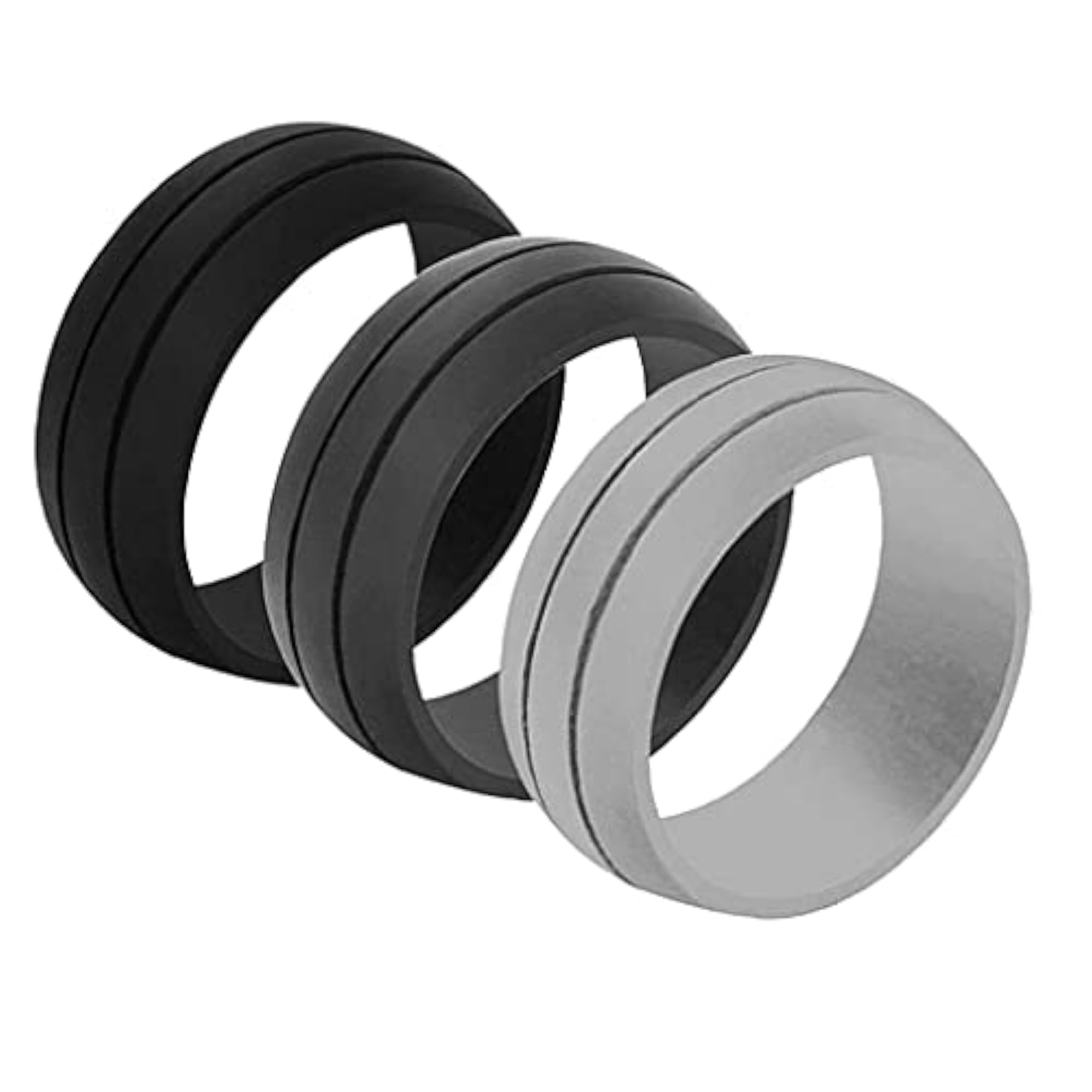 Men's Rubber Silicone Wedding Band Ring, Size 12