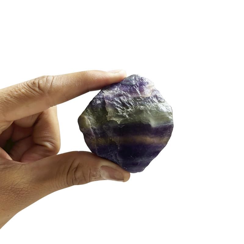 Image of Multi Fluorite Crystal Raw Stone for Meditation, Vastu Items & Feng Shui (500 Gm) | Healing Crystals for Mental Clarity & Focus | Vastu Decorative Showpiece for Spiritual Home Decoration (3-4 Pcs)
