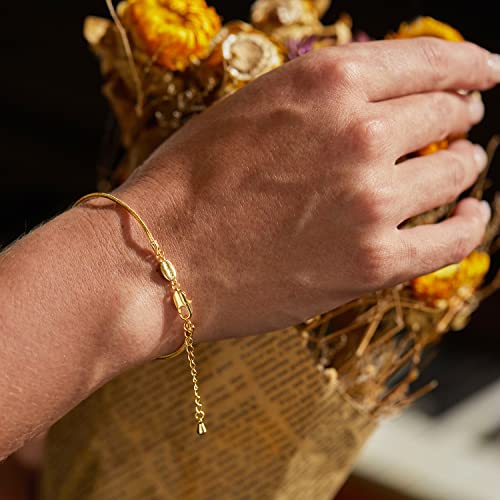 Image of FRUMOS Dainty Layering Bracelets for Women 18 k Gold Plated Fashion Adjustable Chunky Cuban Paperclip Link Chain Bracelets Jewelry for Women Gift