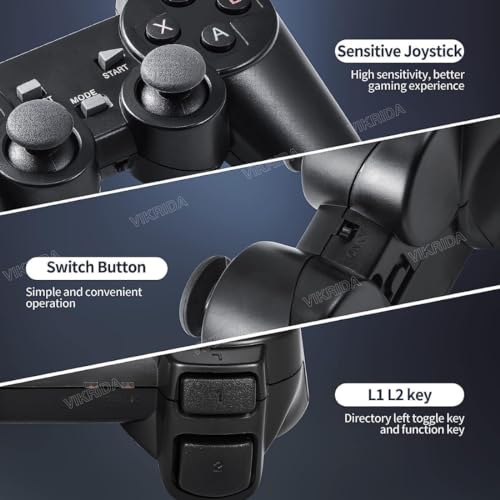 VikriDA Wireless Retro 24000+Games Built-in Supports Multiple Devices in 4K Ultra HD - Plug & Play Video TV Game - 64GB TF Card, 9 Emulators Toy for Kids 6