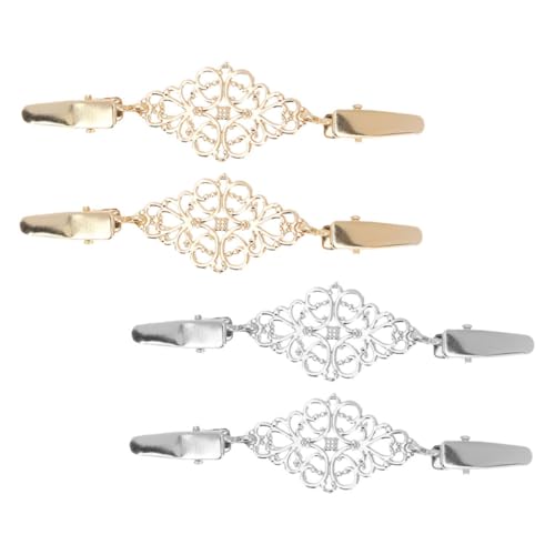 Mipcase 4 Pinzas Para Suéter O Chal: Cierres Vintage Para Cárdigan Para Mujer, Cierres Metálicos Decorativos Para Capas, Elegantes Pinzas Para Camisas, Ideales Para Fiestas Y Uso Diario.